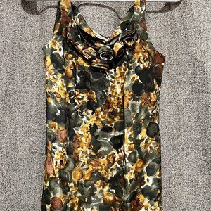 J.Crew Women's 100% Silk Size 4 Sleeveless Blouse with Rosette Details on Chest